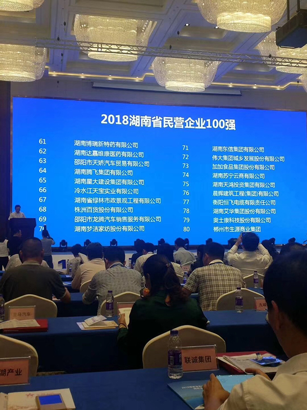 湖南省發(fā)布民營(yíng)企業(yè)100強(qiáng)名單，天嬌榮膺63位